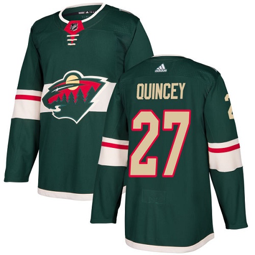 Adidas Wild #27 Kyle Quincey Green Home Authentic Stitched NHL Jersey - Click Image to Close
